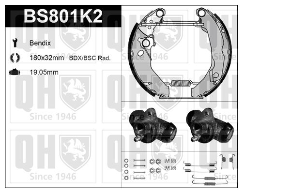 QUINTON HAZELL Комплект тормозных колодок BS801K2